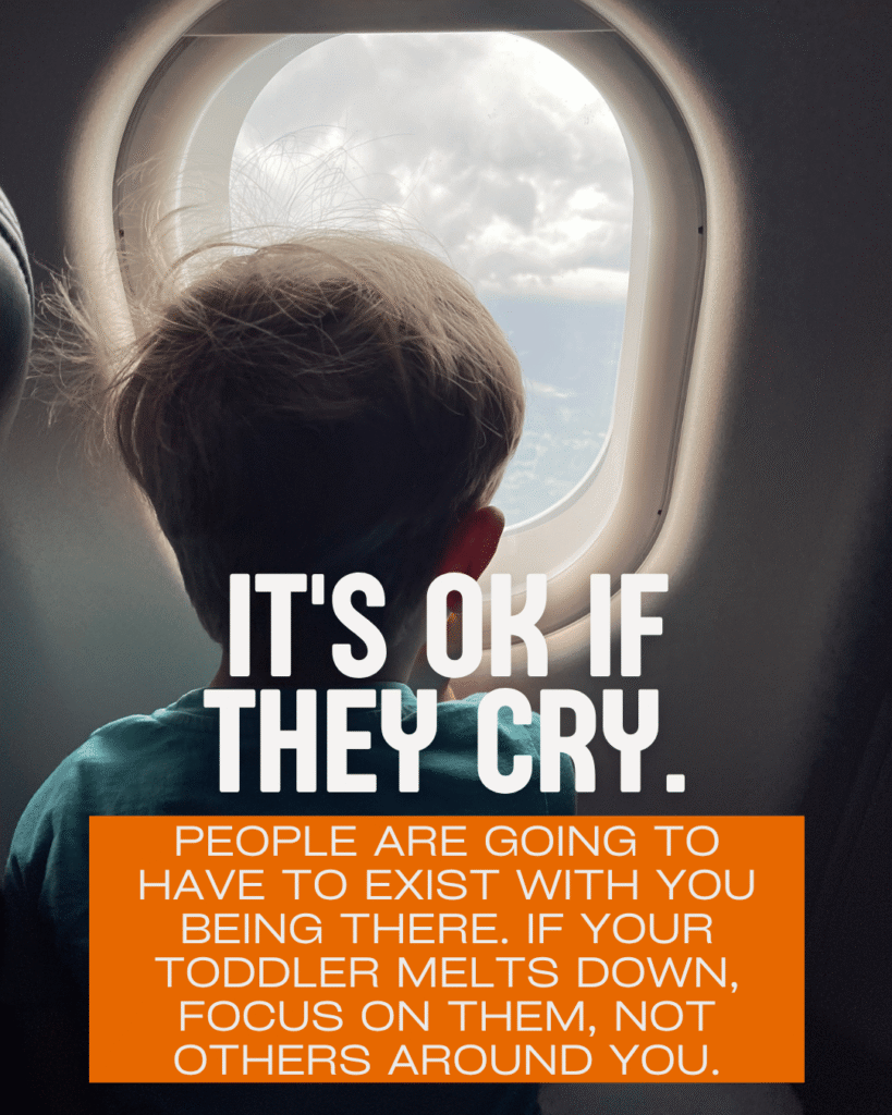 Toddler calm at airplane window seat, what to do for toddler meltdown on plane and crying on flight