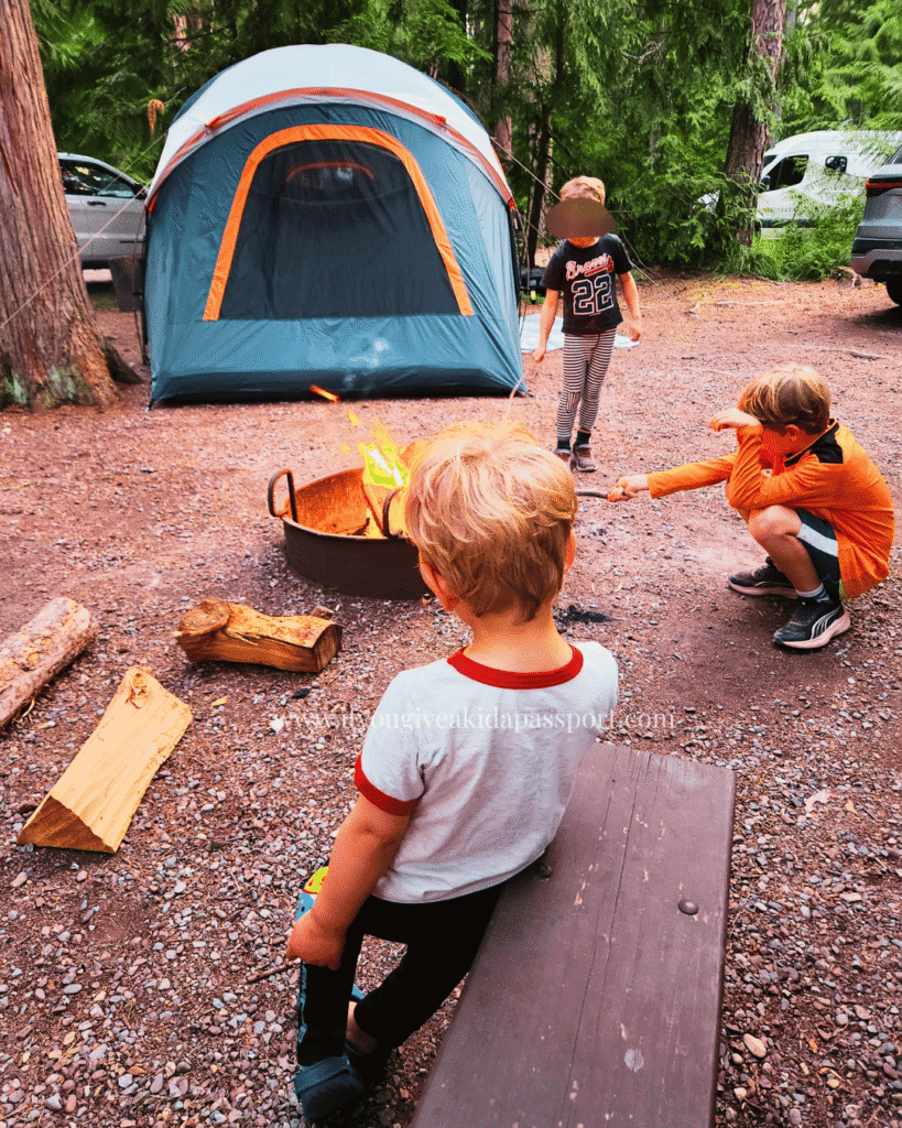 Campsite at Fish Creek campground in Glacier National Park