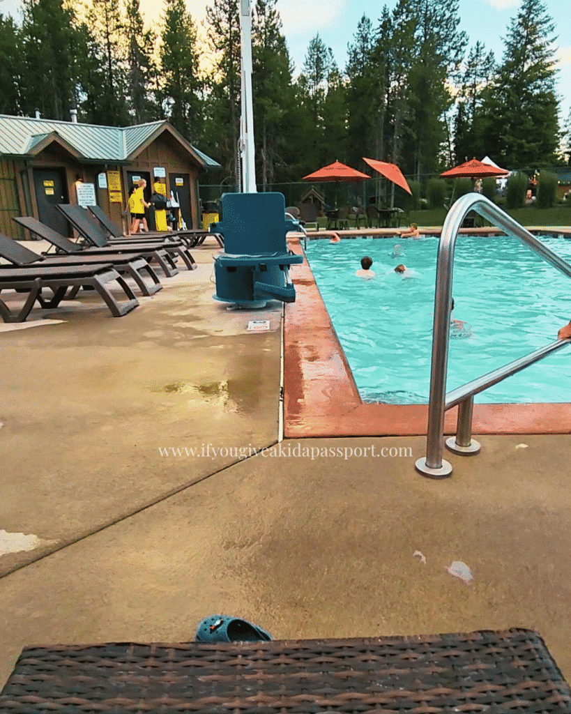 West Glacier KOA heated pool.